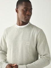 BOSS Grey Westart Crew Neck Logo Sweatshirt - Image 3 of 4