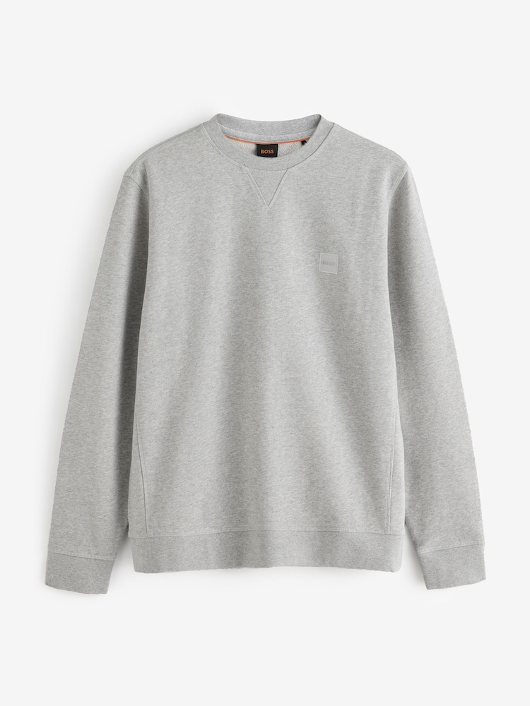 BOSS Grey Westart Crew Neck Logo Sweatshirt - Image 4 of 4 BOSS Grey Westart Crew Neck Logo Sweatshirt - Image 4 of 4