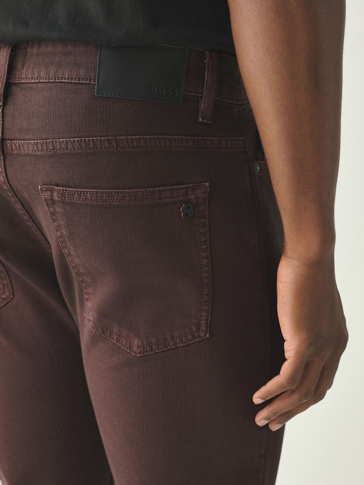 BOSS Brown Slim Fit Delaware Stretch Jeans - Image 4 of 4 BOSS Brown Slim Fit Delaware Stretch Jeans - Image 4 of 4