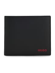 HUGO Black Small Logo Detail Leather Wallet - Image 1 of 2