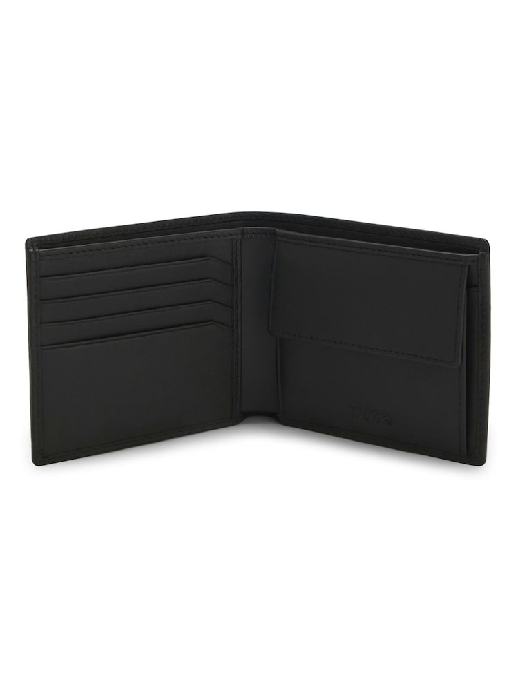 HUGO Black Small Logo Detail Leather Wallet - Image 2 of 2 HUGO Black Small Logo Detail Leather Wallet - Image 2 of 2