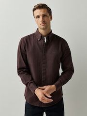 BOSS Brown Ricoplus Regular Fit Oxford Shirt - Image 3 of 6