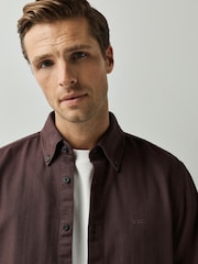 BOSS Brown Ricoplus Regular Fit Oxford Shirt - Image 4 of 6