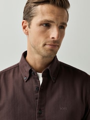 BOSS Brown Ricoplus Regular Fit Oxford Shirt - Image 5 of 6