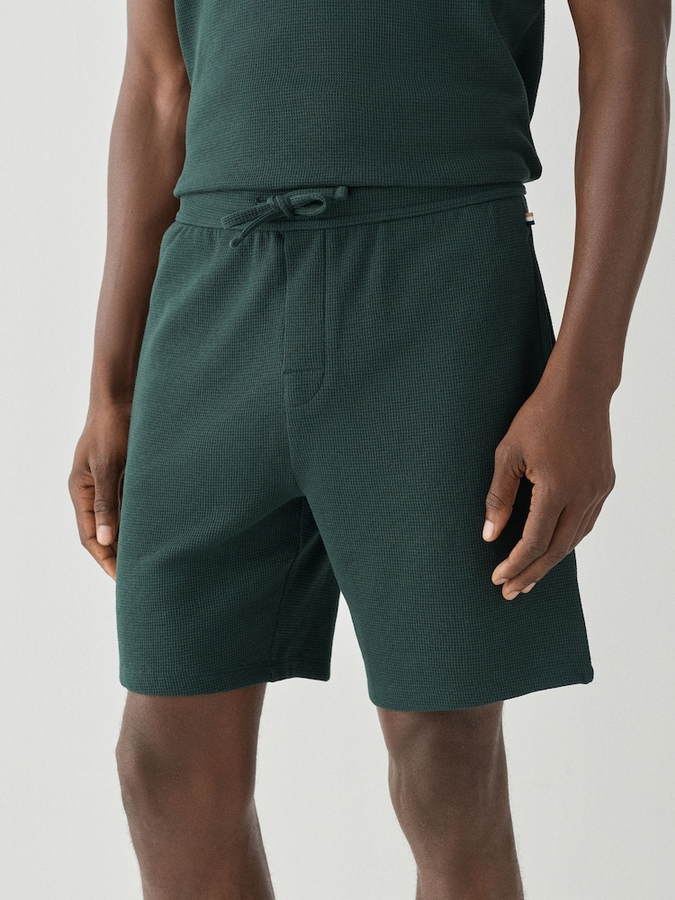 BOSS Green Waffle Texture Shorts - Image 1 of 3 BOSS Green Waffle Texture Shorts - Image 1 of 3