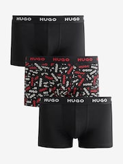 HUGO Stretch Cotton Trunk Boxers 3 Pack - Imaginea 1 din 4
