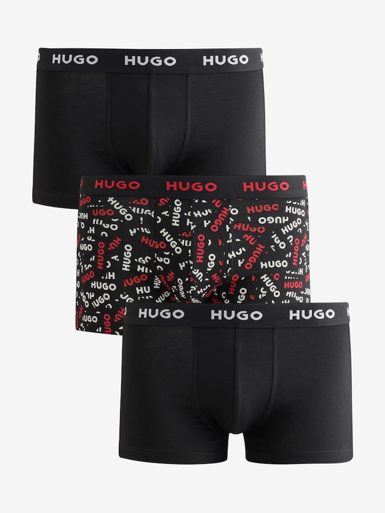 HUGO Stretch Cotton Trunk Boxers 3 Pack - Imaginea 1 din 4
