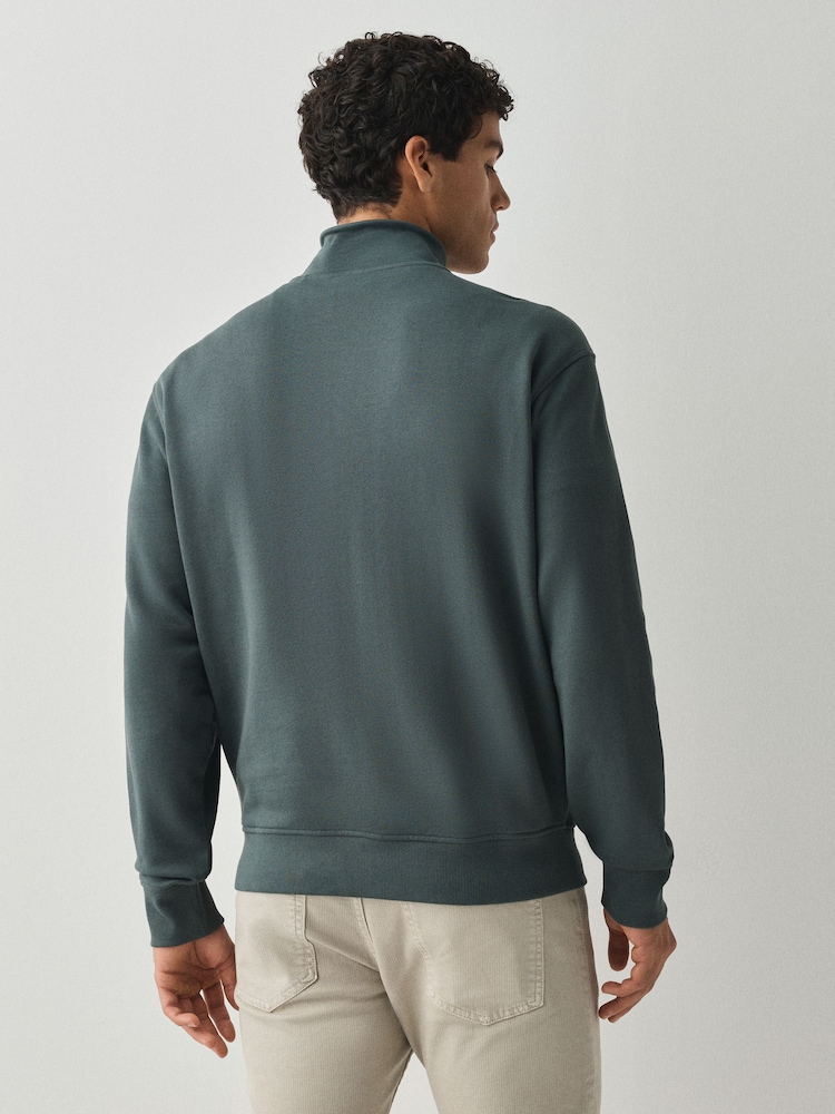 BOSS Green Small Logo Quarter Zip Sweat Top - Image 2 of 5 BOSS Green Small Logo Quarter Zip Sweat Top - Image 2 of 5