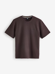 BOSS Brown Short Sleeve Logo Waffle Texture T-Shirt - Image 1 of 1