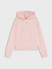 HUGO Pink Signature Logo Hooded Sweat Top - Image 1 of 1