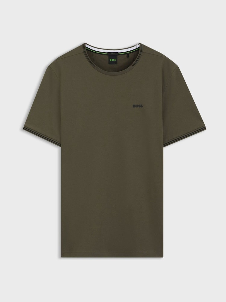 BOSS Green Regular Fit Stretch Cotton Short Sleeve Tipped T-Shirt - Image 1 of 1 BOSS Green Regular Fit Stretch Cotton Short Sleeve Tipped T-Shirt - Image 1 of 1