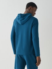 Blu-verde - BOSS Waffle Logo Long Sleeve Hoodie - Immagine 2 di 4