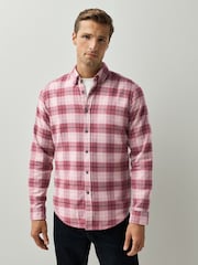 BOSS Red Rickert Check Flannel Shirt - Image 3 of 5