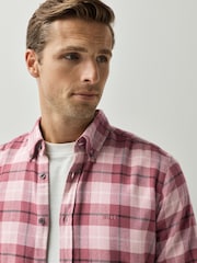 BOSS Red Rickert Check Flannel Shirt - Image 4 of 5