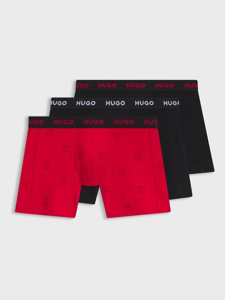 HUGO Stretch Cotton Hipster Boxers 3 Pack - Image 1 of 1