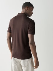 BOSS Brown Slim Fit Passenger Box Logo Polo Shirt - Image 2 of 4