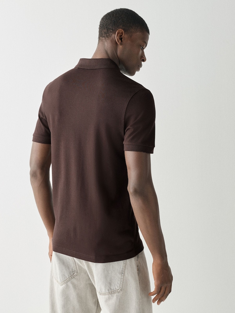 BOSS Brown Slim Fit Passenger Box Logo Polo Shirt - Image 2 of 4 BOSS Brown Slim Fit Passenger Box Logo Polo Shirt - Image 2 of 4