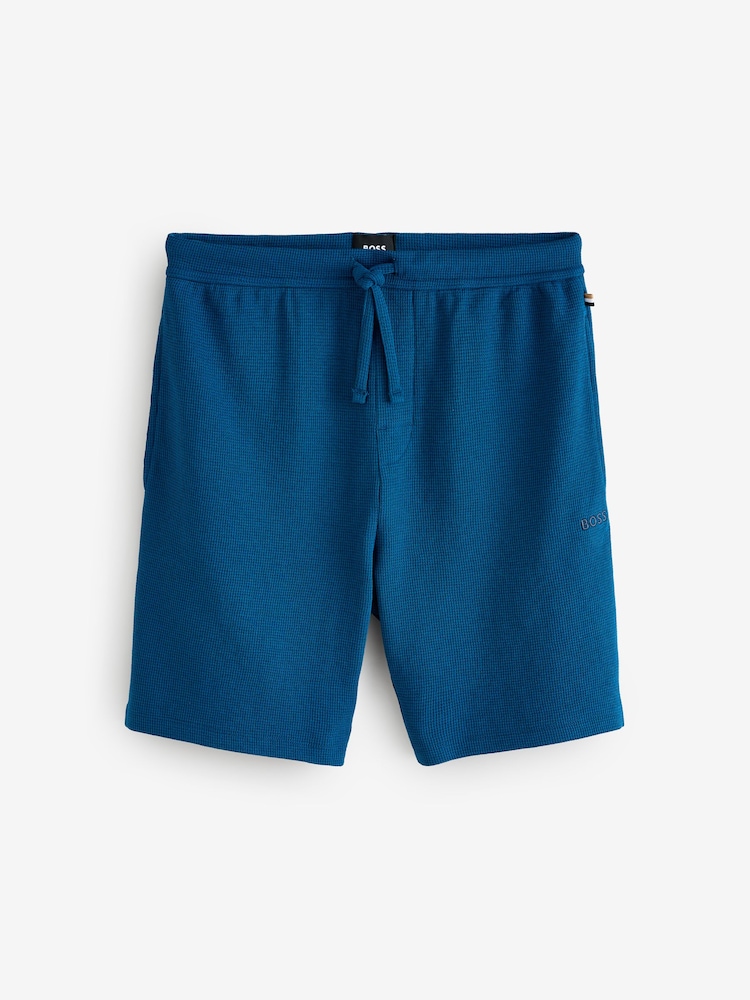 BOSS Teal Blue Waffle Texture Shorts - Image 1 of 1
