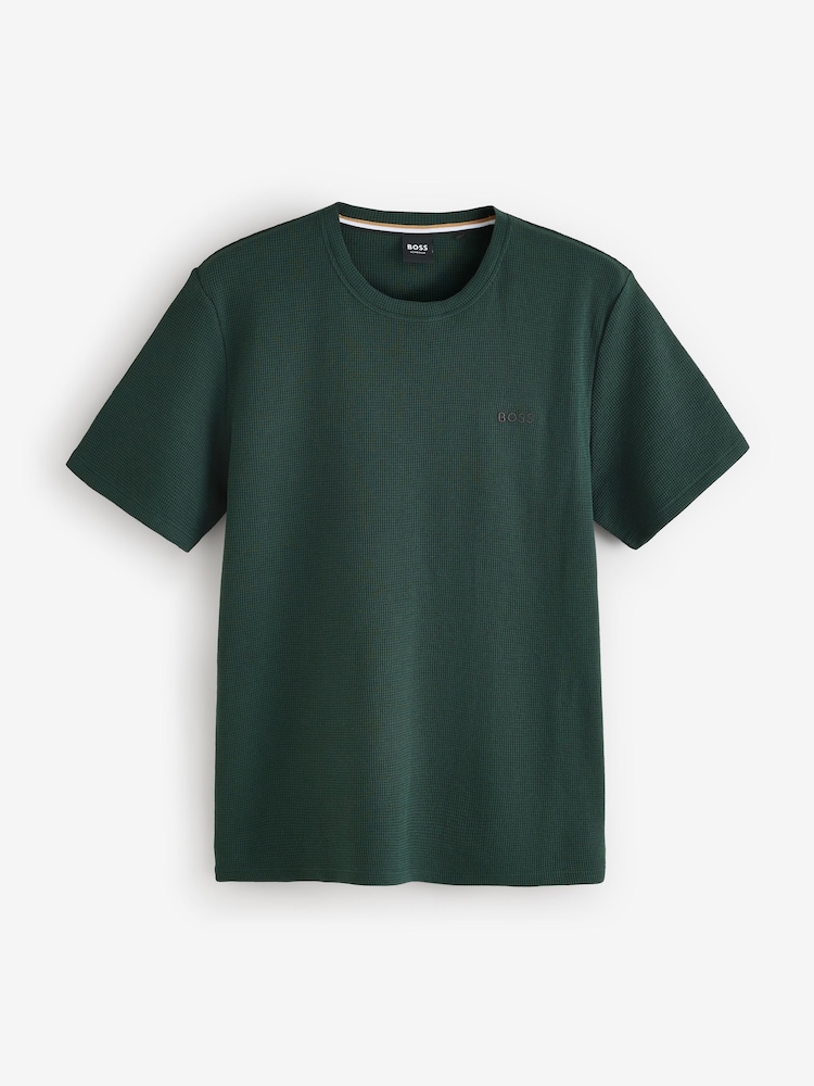 BOSS Green Short Sleeve Logo Waffle Texture T-Shirt - Image 1 of 1
