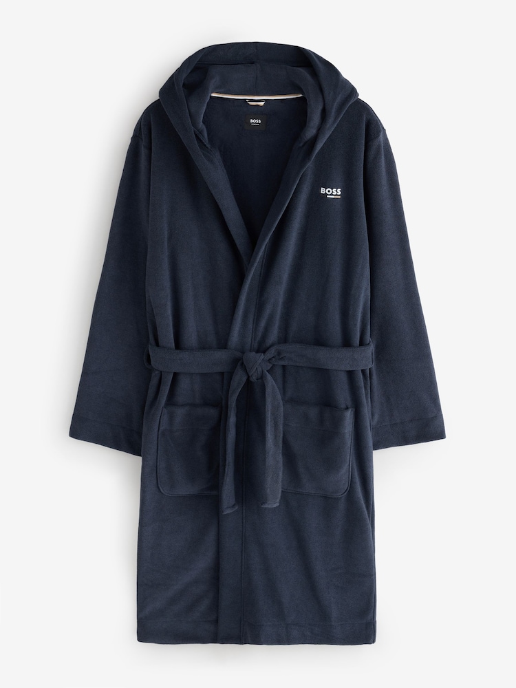 BOSS Blue Terry Classic Logo Robe - Image 1 of 1 BOSS Blue Terry Classic Logo Robe - Image 1 of 1