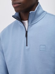 BOSS Blue Zetrust Regular-Fit Logo Quarter Zip Sweatshirt - Image 4 of 5