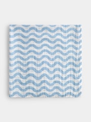 JoJo Maman Bébé Blue Whale 6-Pack Soft Muslins - Image 3 of 5