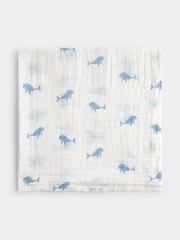 JoJo Maman Bébé Blue Whale 6-Pack Soft Muslins - Image 4 of 5