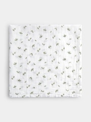 JoJo Maman Bébé Sage Green Safari 6-Pack Soft Muslins - Image 3 of 5