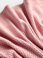 Jojo Maman Bébé Light Pink Cellular Blanket - Image 3 of 4