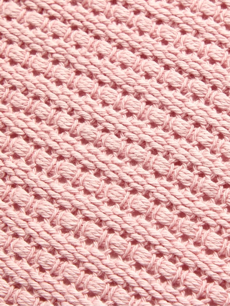 Jojo Maman Bébé Light Pink Cellular Blanket - Image 4 of 4 Jojo Maman Bébé Light Pink Cellular Blanket - Image 4 of 4