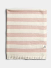Jojo Maman Bébé Light Pink Stripe Knitted Blanket - Image 1 of 4