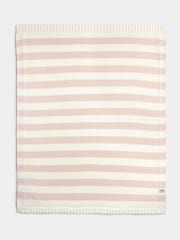 Jojo Maman Bébé Light Pink Stripe Knitted Blanket - Image 2 of 4