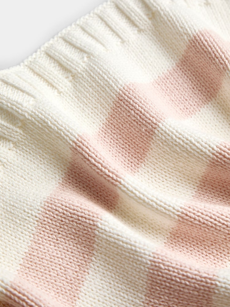 Jojo Maman Bébé Light Pink Stripe Knitted Blanket - Image 4 of 4 Jojo Maman Bébé Light Pink Stripe Knitted Blanket - Image 4 of 4
