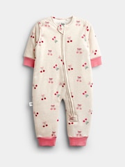 JoJo Maman Bébé Grey Marl Cherry 2.5 Tog Sleep Snuggler - Image 1 of 4