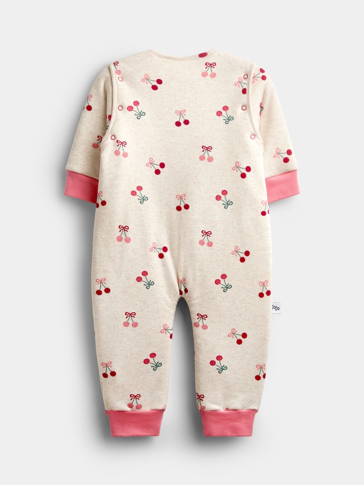 JoJo Maman Bébé Grey Marl Cherry 2.5 Tog Sleep Snuggler - Image 2 of 4