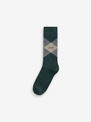 BOSS Green Argyle Logo Socks 2 Pack - Image 2 of 3