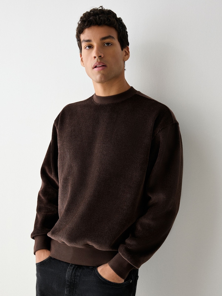 BOSS Chenille-genser med rund hals - Bilde 1 av 3