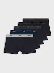 BOSS Blue Essential Logo Boxer Trunks 5 Pack - Image 1 of 1
