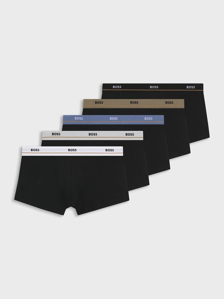 BOSS Black Essential Logo Trunk Boxers 5 Pack - Image 1 of 1 BOSS Black Essential Logo Trunk Boxers 5 Pack - Image 1 of 1