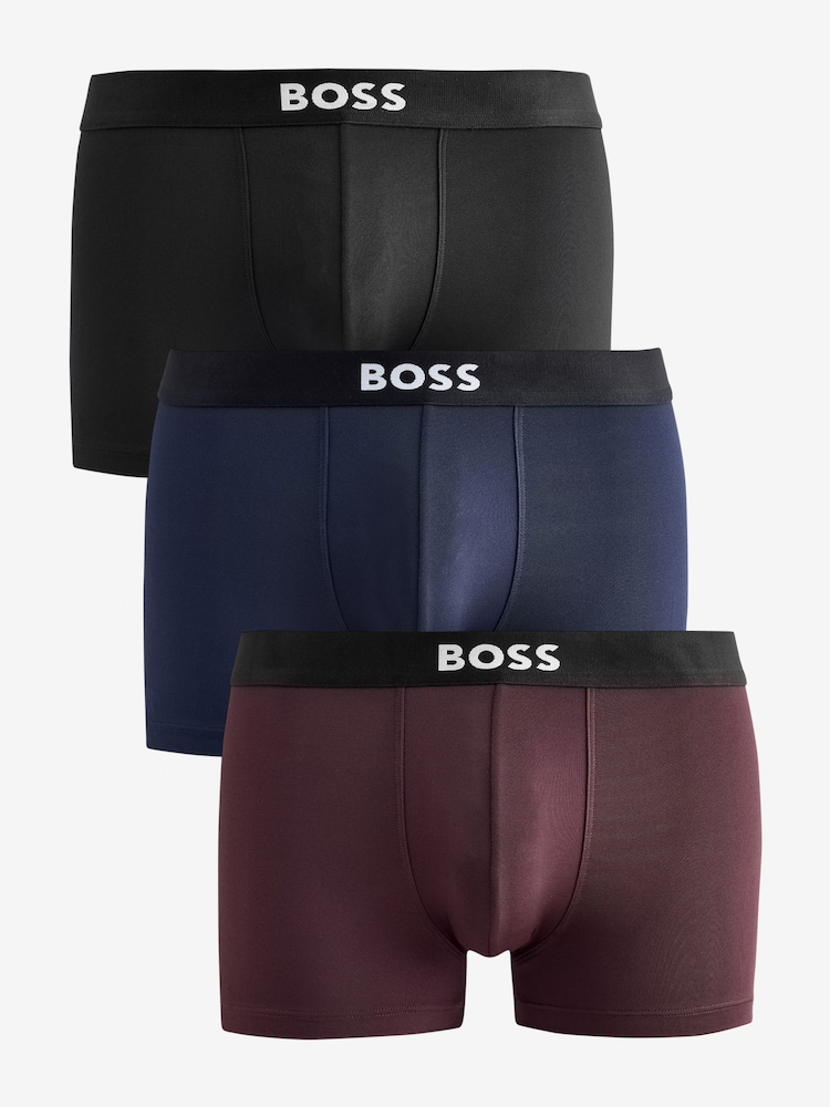 чорний/синій/червоний - BOSS One Logo Hipster Boxers 3 Pack - Image 1 of 4 чорний/синій/червоний - BOSS One Logo Hipster Boxers 3 Pack - Image 1 of 4