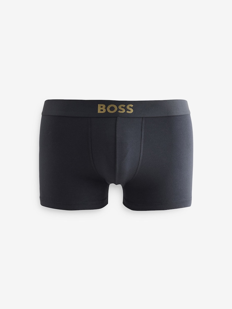 BOSS Black Gold Logo Trunk Boxers 3 Pack - Image 2 of 4 BOSS Black Gold Logo Trunk Boxers 3 Pack - Image 2 of 4