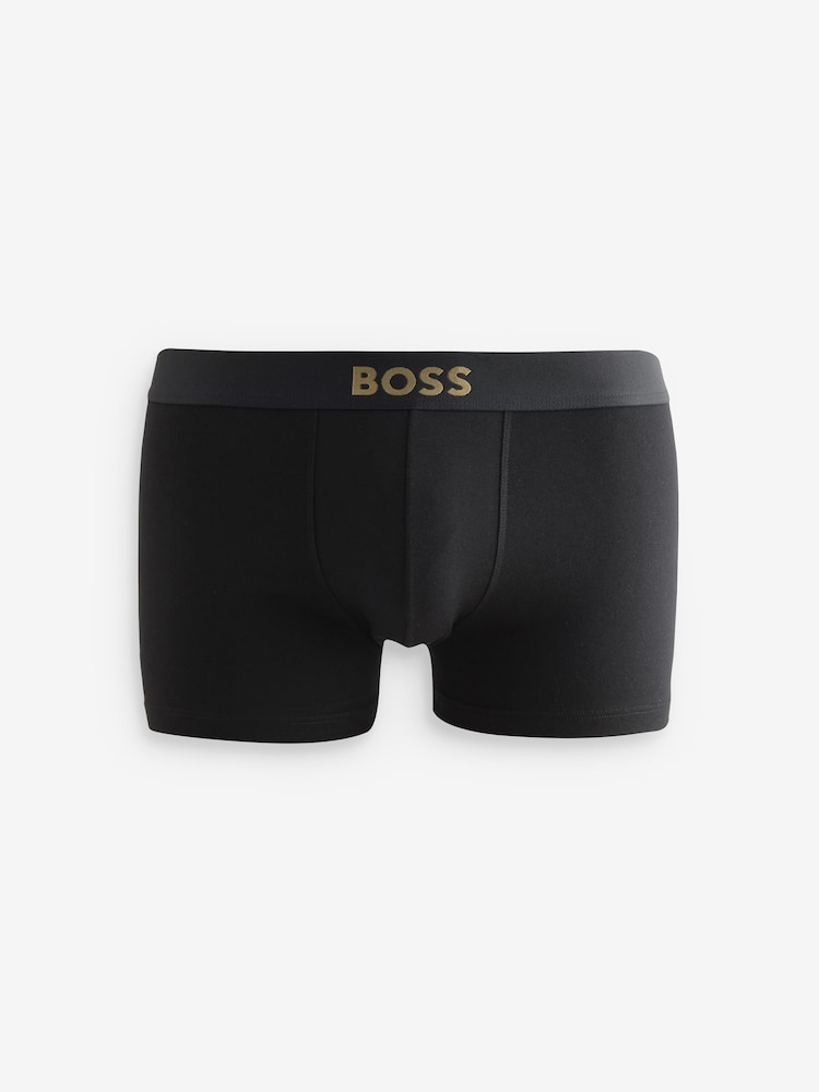 BOSS Black Gold Logo Trunk Boxers 3 Pack - Image 4 of 4 BOSS Black Gold Logo Trunk Boxers 3 Pack - Image 4 of 4