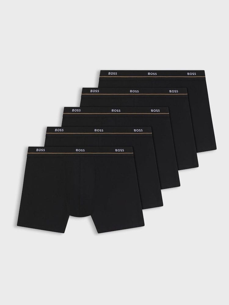 BOSS Black Essential Logo Hipster Boxers 5 Pack - Image 1 of 1 BOSS Black Essential Logo Hipster Boxers 5 Pack - Image 1 of 1