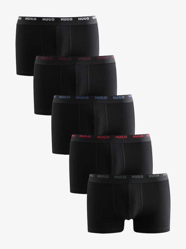 HUGO Grey Trunk Boxers 5 Pack - Image 1 of 6 HUGO Grey Trunk Boxers 5 Pack - Image 1 of 6