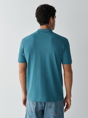 HUGO Teal Blue Donos Logo Polo Shirt - Image 2 of 4