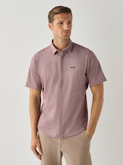 BOSS Pink Dymova Regular Fit Short Sleeve Stretch Shirt - Image 1 of 3