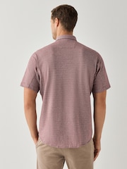 BOSS Pink Dymova Regular Fit Short Sleeve Stretch Shirt - Image 2 of 3