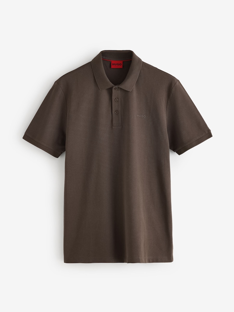 HUGO Brown Donos Logo Polo Shirt - Image 1 of 1