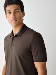 Braun - HUGO Donos Poloshirt mit Logo - Bild 3 von 4