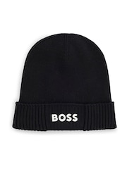 Negro - BOSS Asic Logo Beanie - Imagen 1 de 2